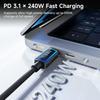 TOOCKI TX109C4 1m PD 240W USB-C to USB-C Ring Light Data Cable 480Mbps Fast Data Transfer Cable with E-Marker Chip for Laptop Phone
