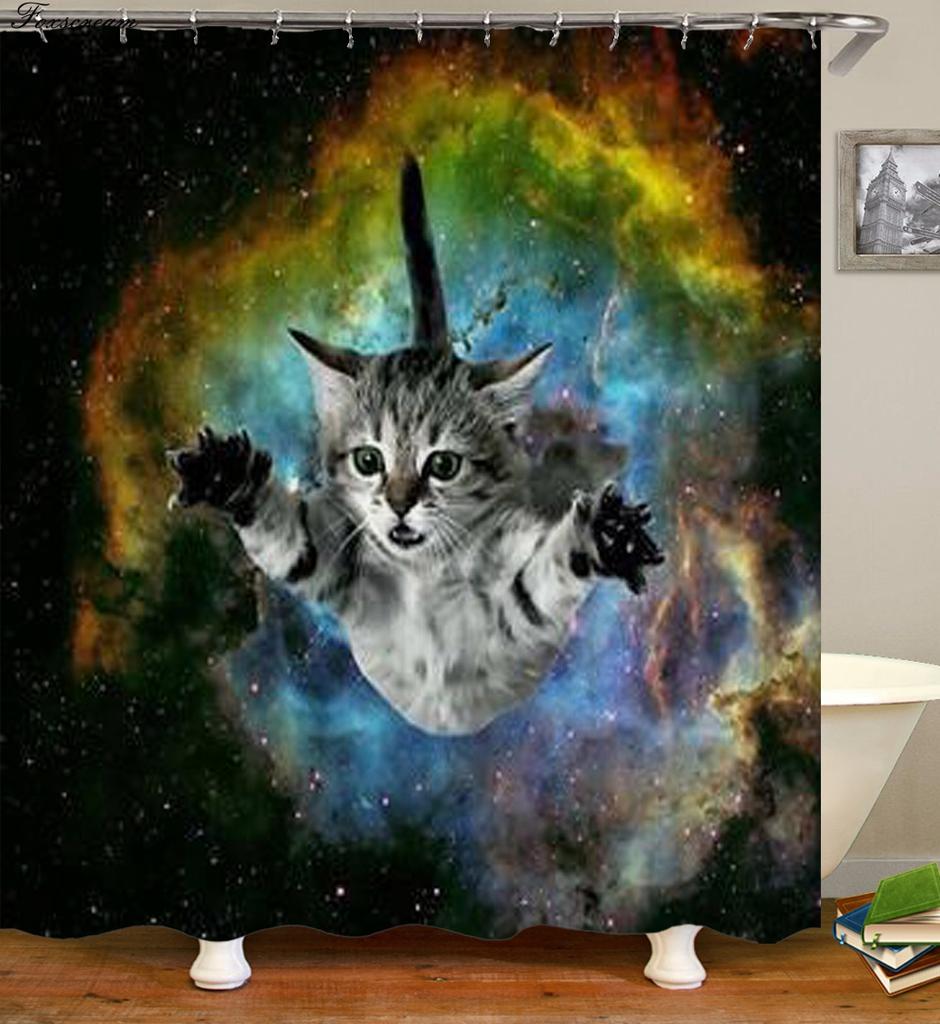 Sprchový závěs Cartoon Cat 3D koupelnové sprchové závěsy nepromokavý látkový sprchový závěs legrační sprchový závěs nebo podložka