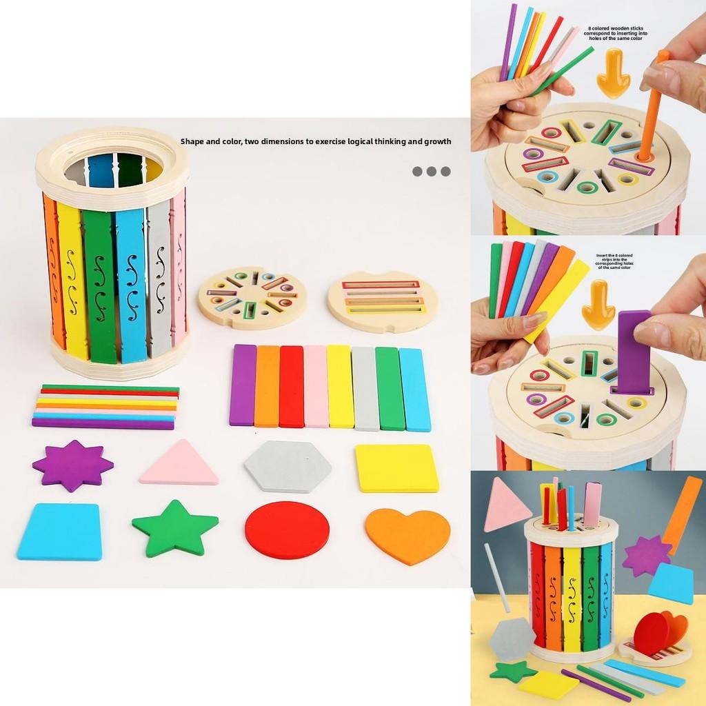 Regenbogen-Sortierbälle aus Holz und passendes Brett für Kinder zur Farberkennung und Entwicklung der Feinmotorik