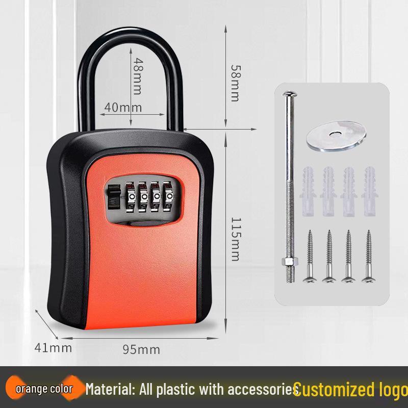 Wall-Mounted Key Lock Box for Temporary Sites with Peephole - No Drill Installation