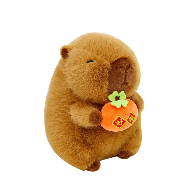 Plush Capybara Toy Cute Cartoon Hugging Persimmon Girl Kid Birthday Holiday Gift