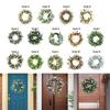 Easter Wreath with Pastel Eggs Front Door Wall Hanging Artificial Green Leaves Garland for Party Holiday Home Garden Decoration