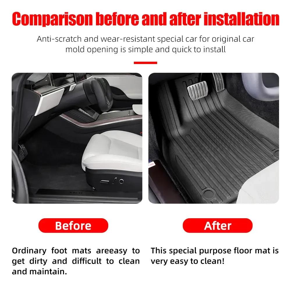 Car Trunk Mat Luggage Mat TPE Waterproof Anti-Slip Set Floor Liner Mat for Tesla Model Y Juniper 2025 Model 3 Highland 2025