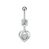 Heart Bow Pendant Belly Button Ring For Women Girls Body Piercing Stainless Steel Navel Ring Beach Jewelry