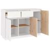 Sideboard White 110 x 34 x 75 cm Solid Pine Wood
