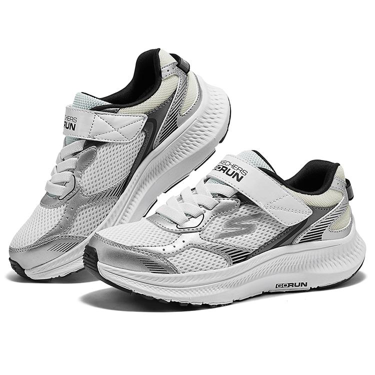 Skechers Kids Go Run Consistent 2.0 Lightweight Comfortable Velcro Running Shoes Kids Sneakers White 405039LSLW