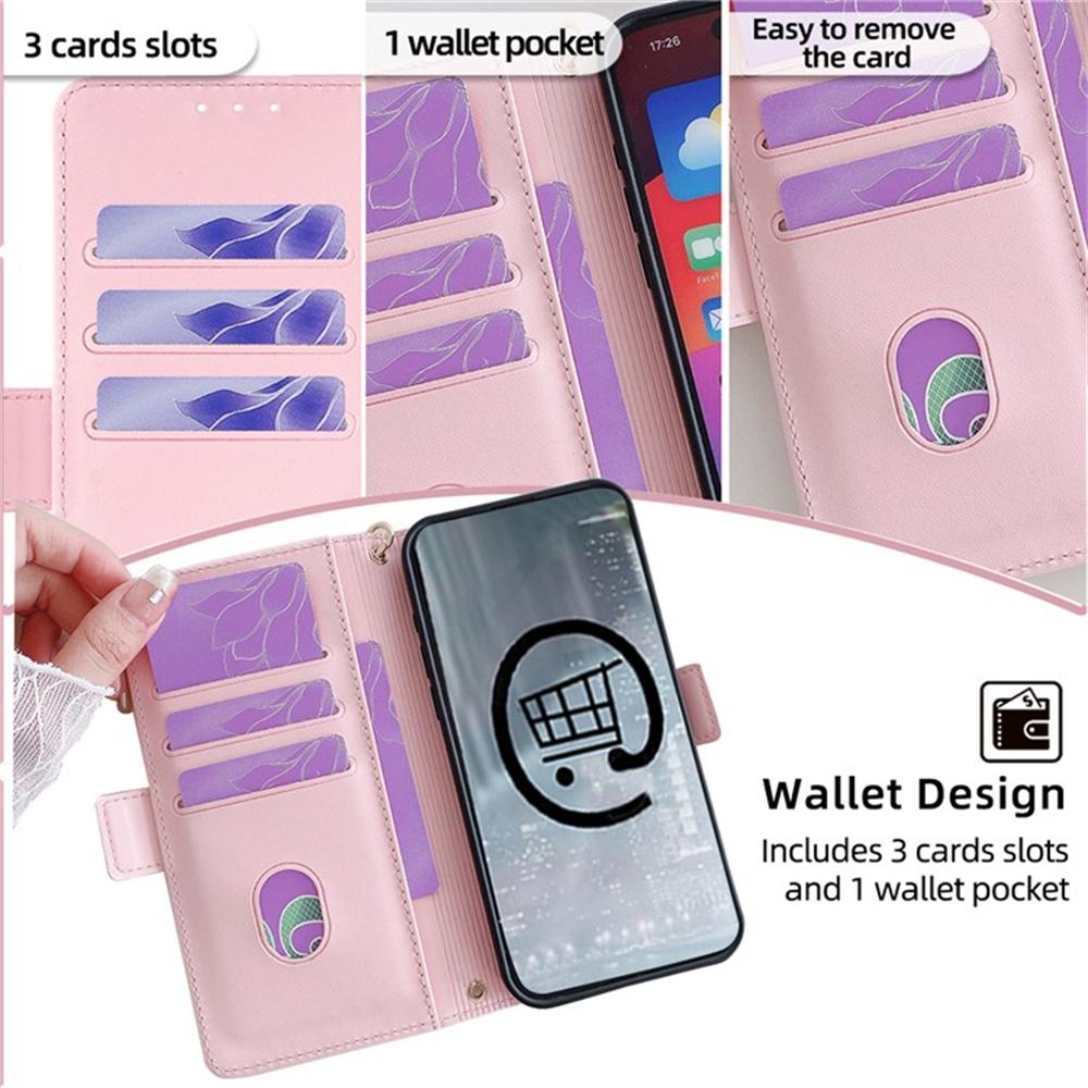 For iPhone Air Case PU Leather Wallet Stand Phone Cover with Crossbody Shoulder Strap