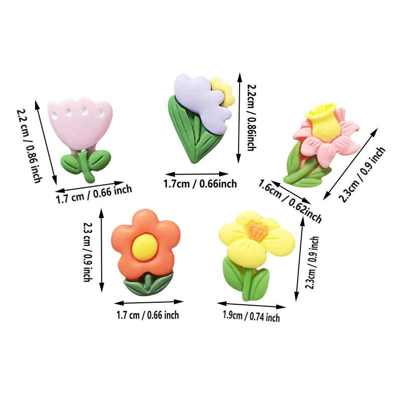 5 buc magneți de frigider cu flori drăguțe de dimensiuni mici pentru decorarea acasă și biroului, ornamente florale magnetice, decor