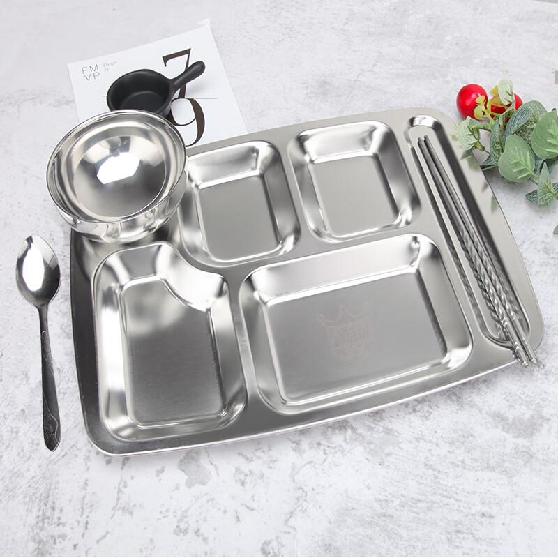 304 Stainless Steel Divided Lunch Box Set with Utensils