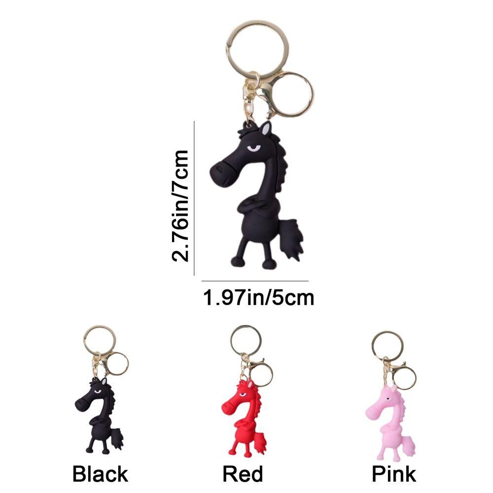 Simulation Horse Keychain Cold-Hearted Black Horse Bag Ornament Lucky Horse Mascot  Party Favors
