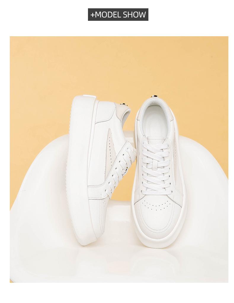 Men's Trendy Leather Pointed Toe Low-Top Shoes with 5CM Thick Sole - Versatile High Street Casual Sneakers