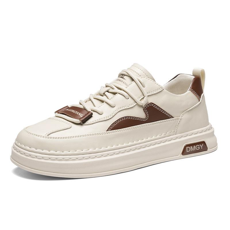 

Корейская версия простых повседневных кроссовок для студентов, модные туфли на шнуровке на платформе, кожаные туфли с низким верхом, персонализированные белые туфли 44