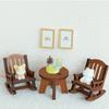 Mini Rocking Chair Ornament 1:12 Scale Premium Synthetic Wood Lightweight Miniature Furniture Fairy Garden Photography Props
