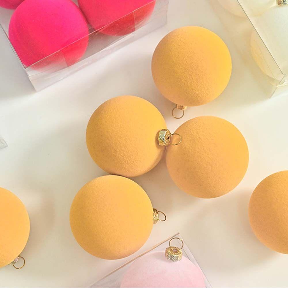 6pcs 6cm Flocked Christmas Ball Pendant Shatterproof Merry Christmas Decor  Hotel Mall