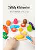 Wooden Fruit & Veggie Cutting Set for Kids' Kitchen Role Play