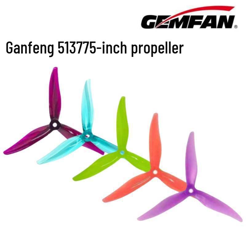 GEMFAN 377 Competition Propeller for FPV Drones, Max Speed 551, Translucent & Semi-Translucent Purple