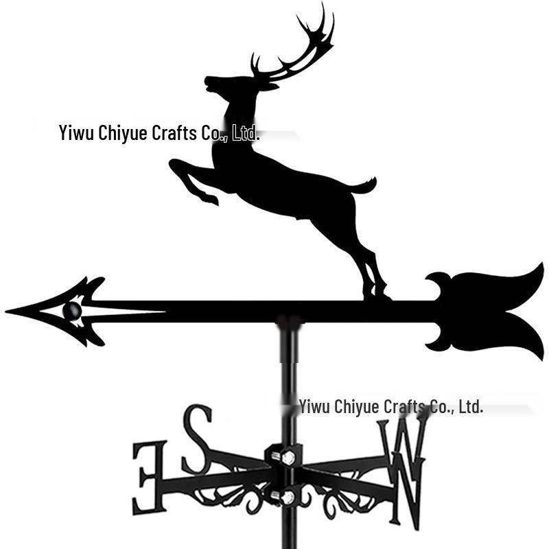 Weather Vane Ornament: Outdoor Wrought Iron Spray-Painted Roof Decoration Metal Craft