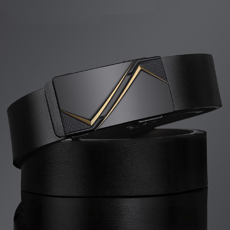 Men Wear Toothless Automatic Buckle Genuine Leather Belt Business Belt Casual Versatile Trendy Cowhide Belt Men