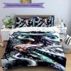 3er-Set Bettwäsche mit Iguro Obanai Design - HD-bedruckte Bettwäsche mit 1 Bettbezug und 2 Kissenbezügen - Perfekt für die Dekoration von Zuhause und Wohnheim