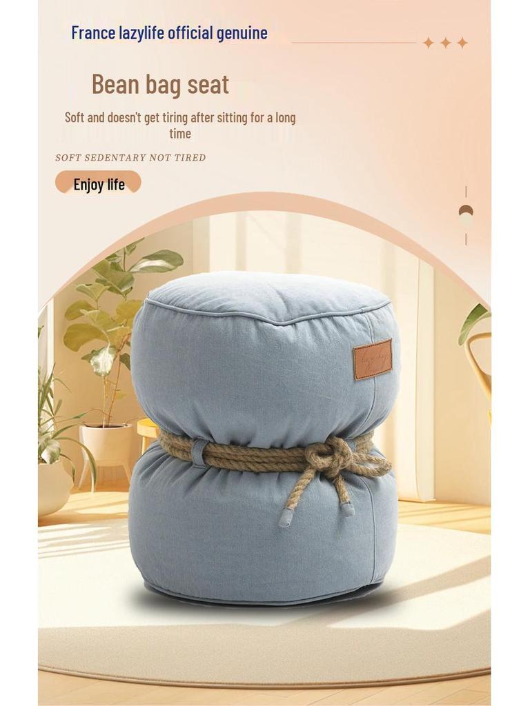Stylish Pouf: Exquisite Dressing Chair for Bedroom & Living Room, Round Sofa Stool, Lazy Footrest, Small Sofa