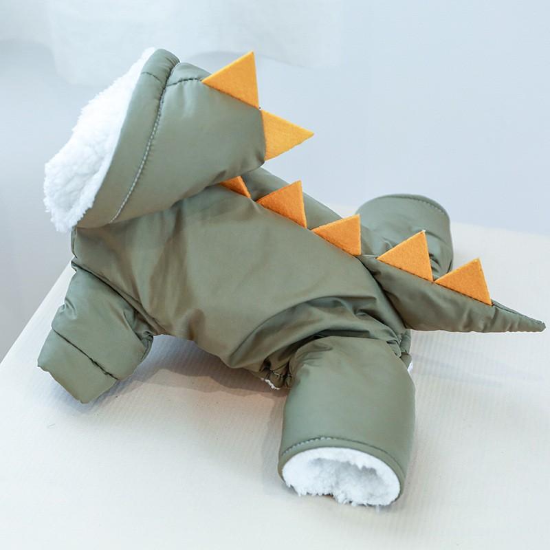 Pet Cotton Clothes, Dog Clothes, Clothes, Plus Velvet And Thickened Dinosaur Cotton Clothes