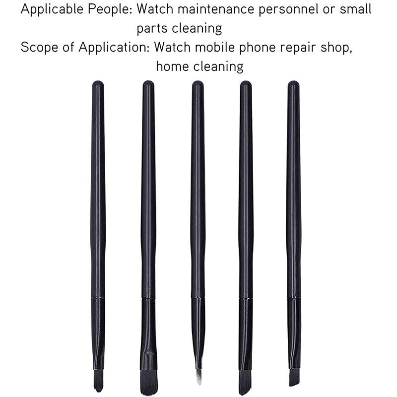 5Pcs Watch Accessory Watch Cleaning Brush Set Wristwatch Movement Small Part Cleaning Soft Brushes Set Tool For Watchmaker