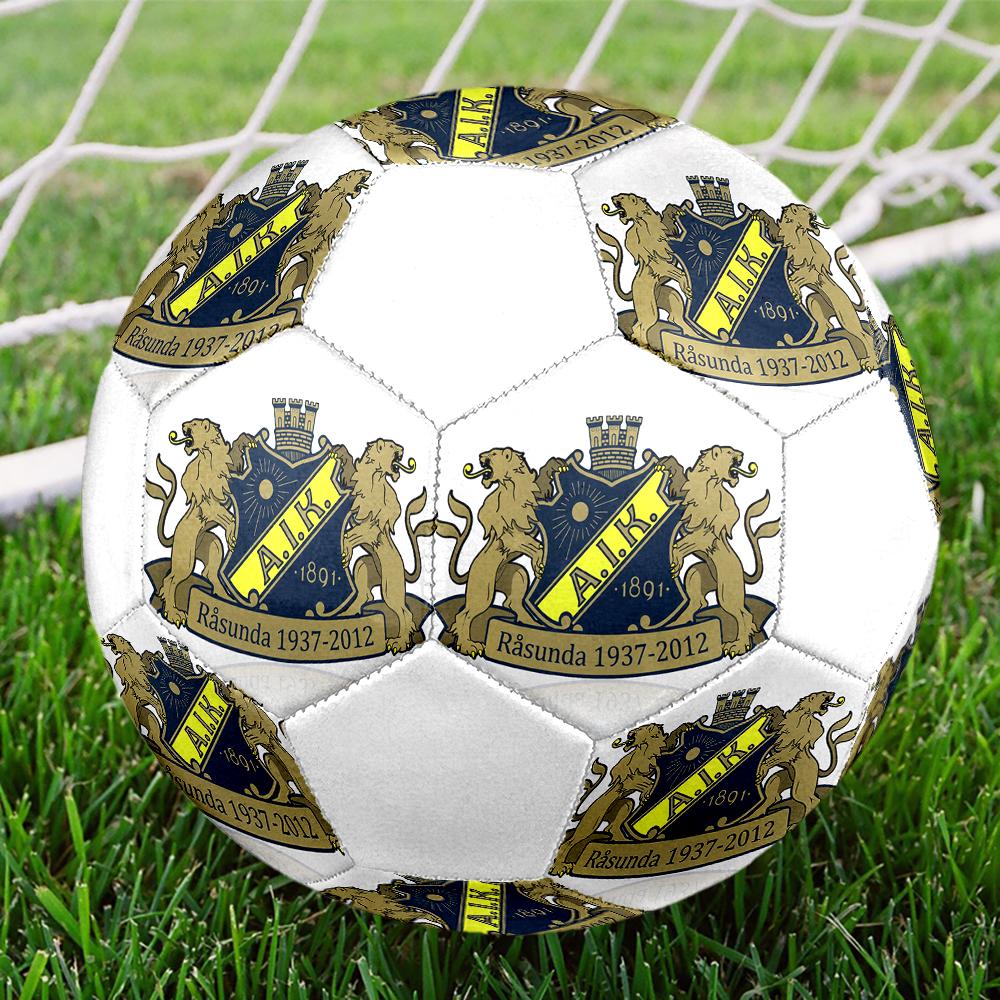 Pallone da Calcio FC AIK, colorato, adatto a tutte le età, cucito a macchina, materiale PVC, qualità da competizione, durevole e ad alto rimbalzo