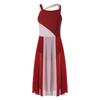 Kids Girls Mesh Overlay Ballet Contemporary Dance Dress Lyrical Leotard Costume Sleeveless Dresses