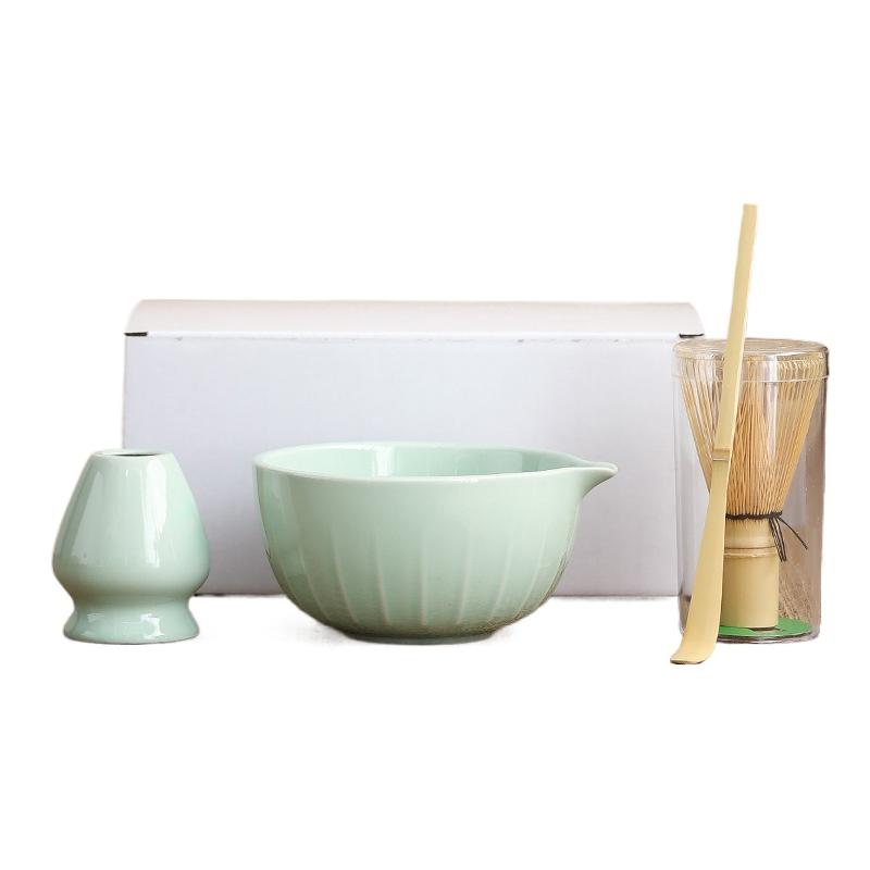 Matcha transparent glaze with mouth Matcha bowl brush set Baibenli Song Dynasty tea ceremony tea brush tea bowl teaspoon teaset