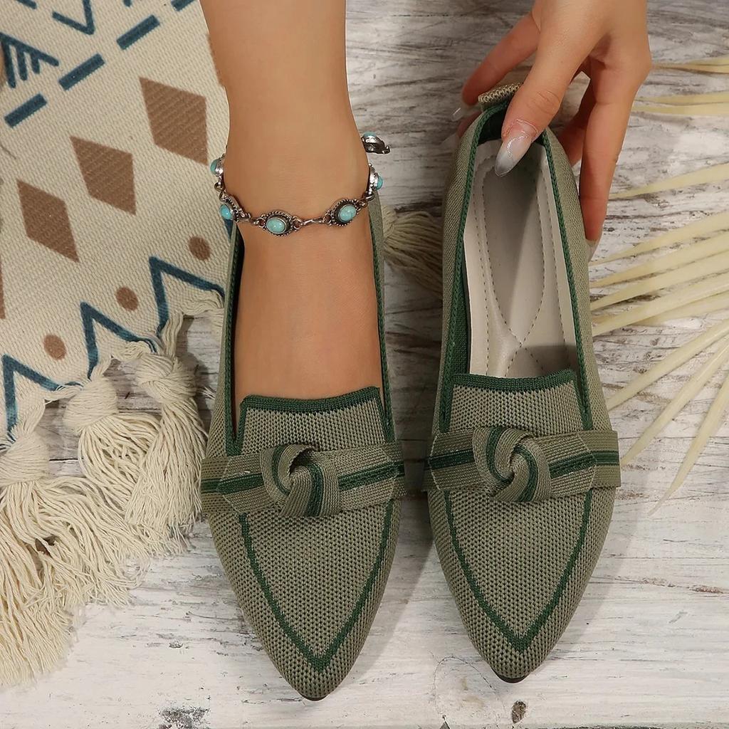 Fashion Women's Shoes Loafers Ballet Flats Pointed Toe Barefoot Slip-on Casual Low Heel Luxury Brand Woman Shoe New in Butterfly Female