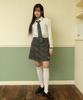 Celtio Women'S Label Point Check Wool Skirt Gray