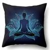 Buddha Head Eye Print Cushion Cover Case Buddhism Decorative Pillow Cover Polyester Home Hotel Car Decoration Pillowcase 45X45CM