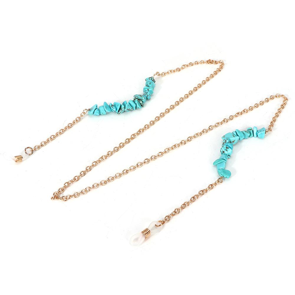 Fashionable Natural Stone Eyeglasses Cord Alloy Anti Slip Strap Rope Glasses Chain Decoration