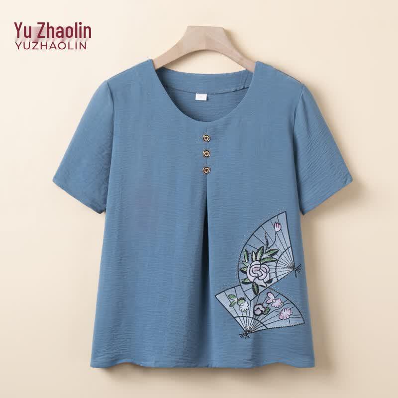 YUZHAOLIN Women s Summer Short Sleeve T-Shirt 4XL