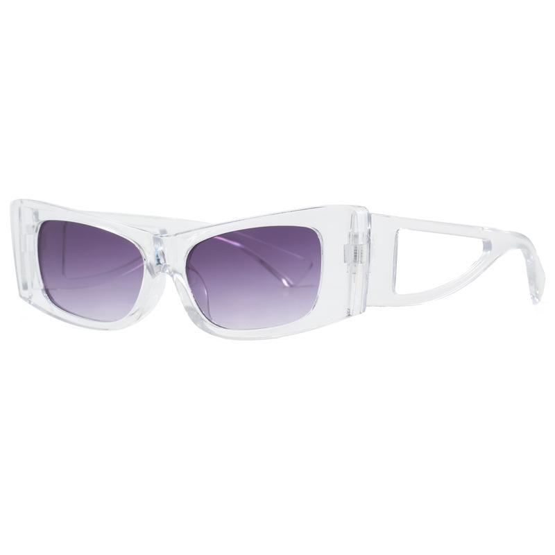 

Square Frame Sunglasses with Hollow-Out Temple Design Fashion Full Frame Sunglasses for Outdoor Activities as pictures