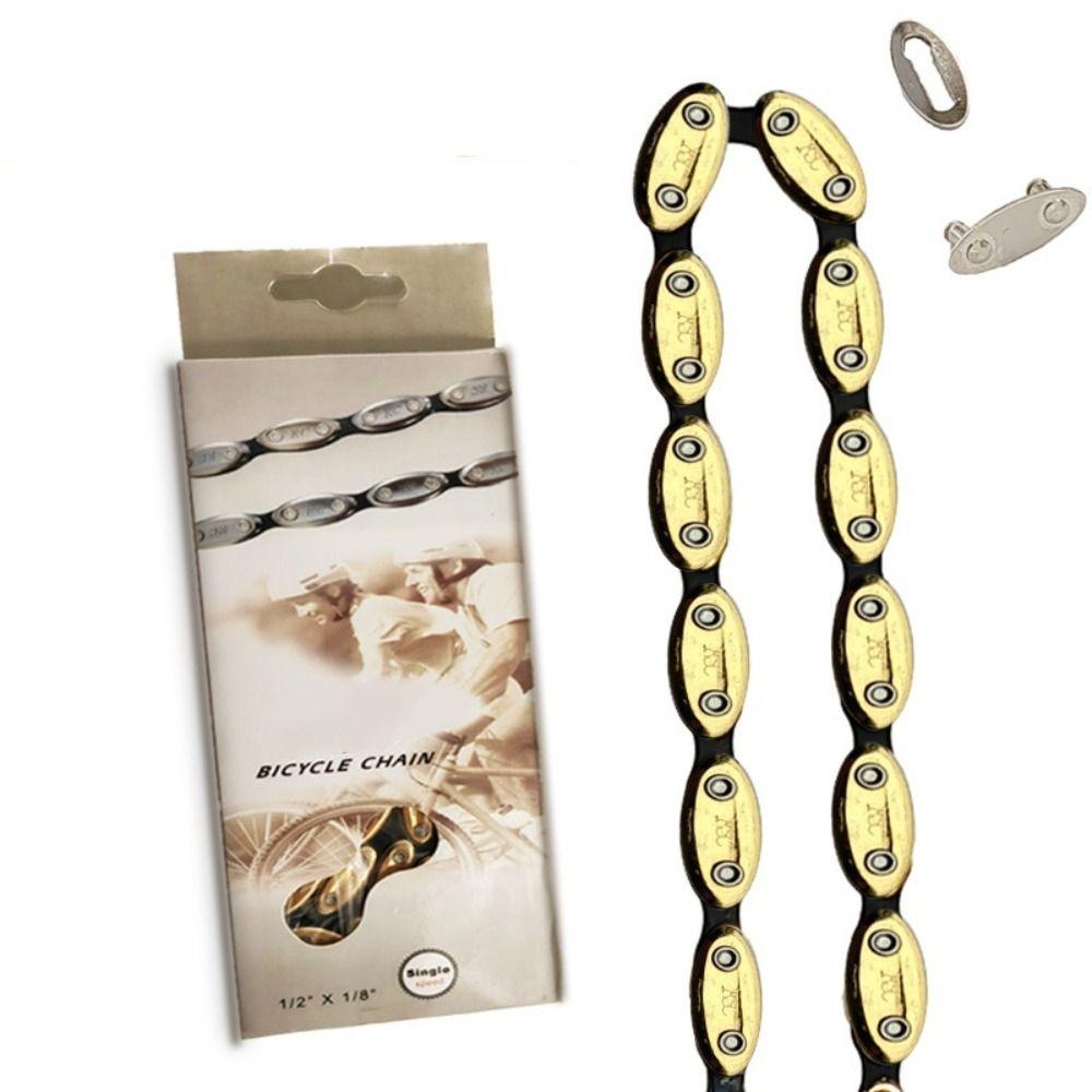 100 Link Bicycle Chain 1/2 X1/8 Single Speed Chain Ride Accessories Bicycle Olive Chain  BMX Bike