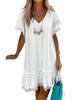Solid Color Lace V-Neck Tassel Dress - Hot Selling Casual Wear