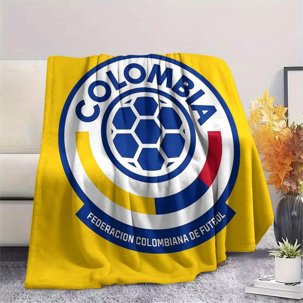 Colombia football Printed Flannel Blanket, soft throw for bedroom sofa, washable,soccer fan merchandise, great gift.