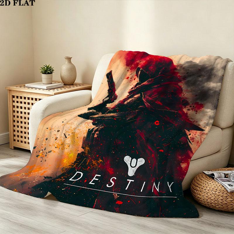 1PC Destiny Patterned Flannel Blanket Suitable For All Seasons For Home Decor Warmth And Comfort Gifts Holiday Present