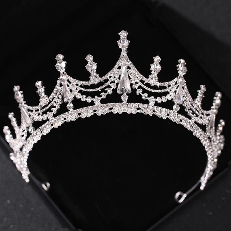 Silberne Kristall Diademe und Kronen Haarreif für Damen Party Braut Hochzeit Haarschmuck Schmuck Krone Diadem Haarreif Geschenk
