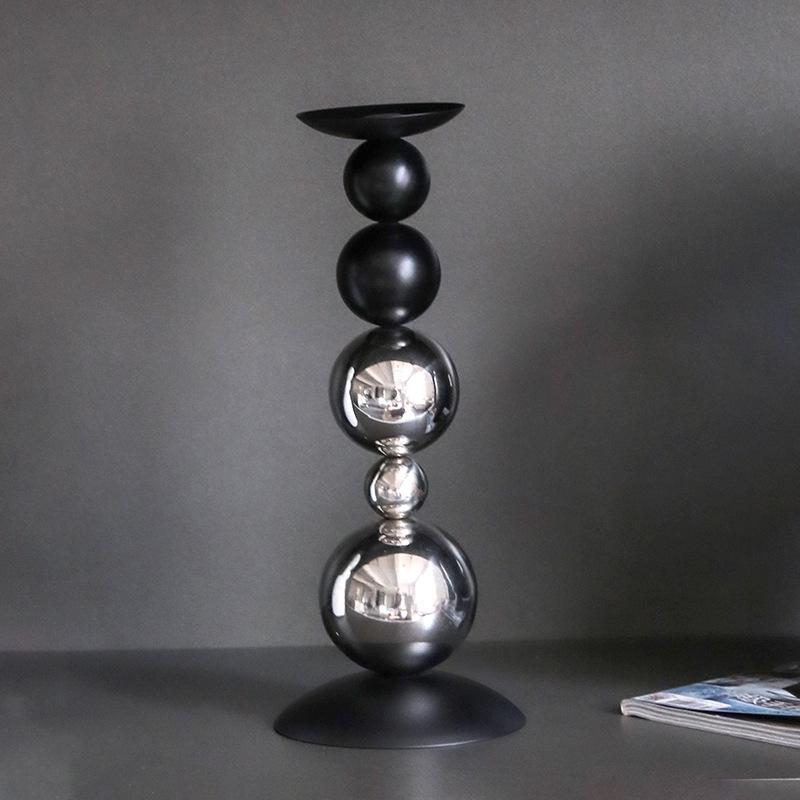 Light Luxury and High-end Metal Ball Aromatherapy Candle Holder Model Room Hotel Art Designer Decoration Solid Wood Ornaments