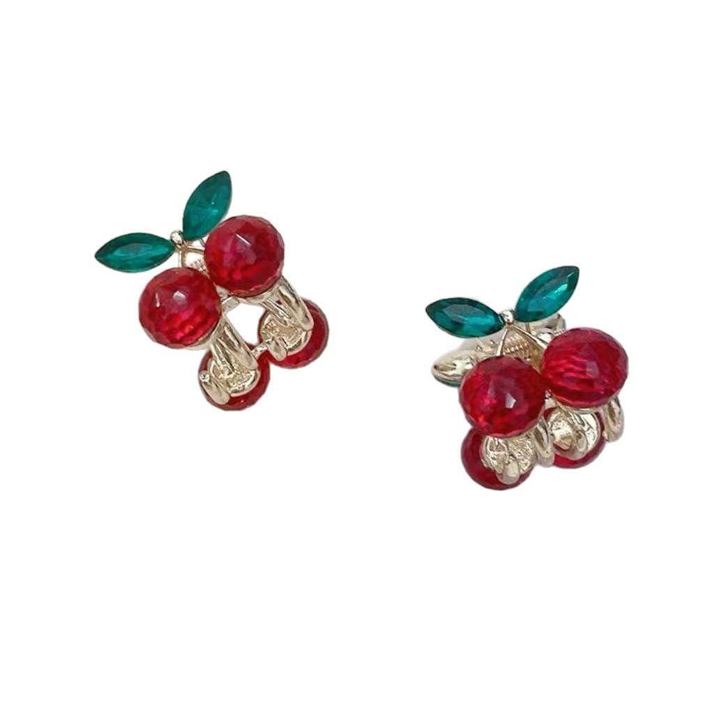 Exquisite Christmas Cherry Mini Claw Hair Clips Set