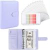 A5 A6 Red Budget Binder Planner With 12 Pieces Cash Envelopes, Colorful PU Leather Notebook Binder With 12 PCS A6 Binder Pockets