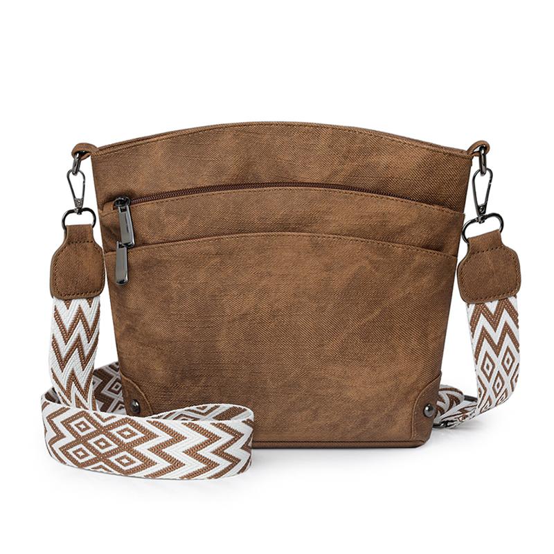 

Многослойная сумка-ведро Женская винтажная сумка через плечо Многофункциональная сумка кроссбоди коричневый