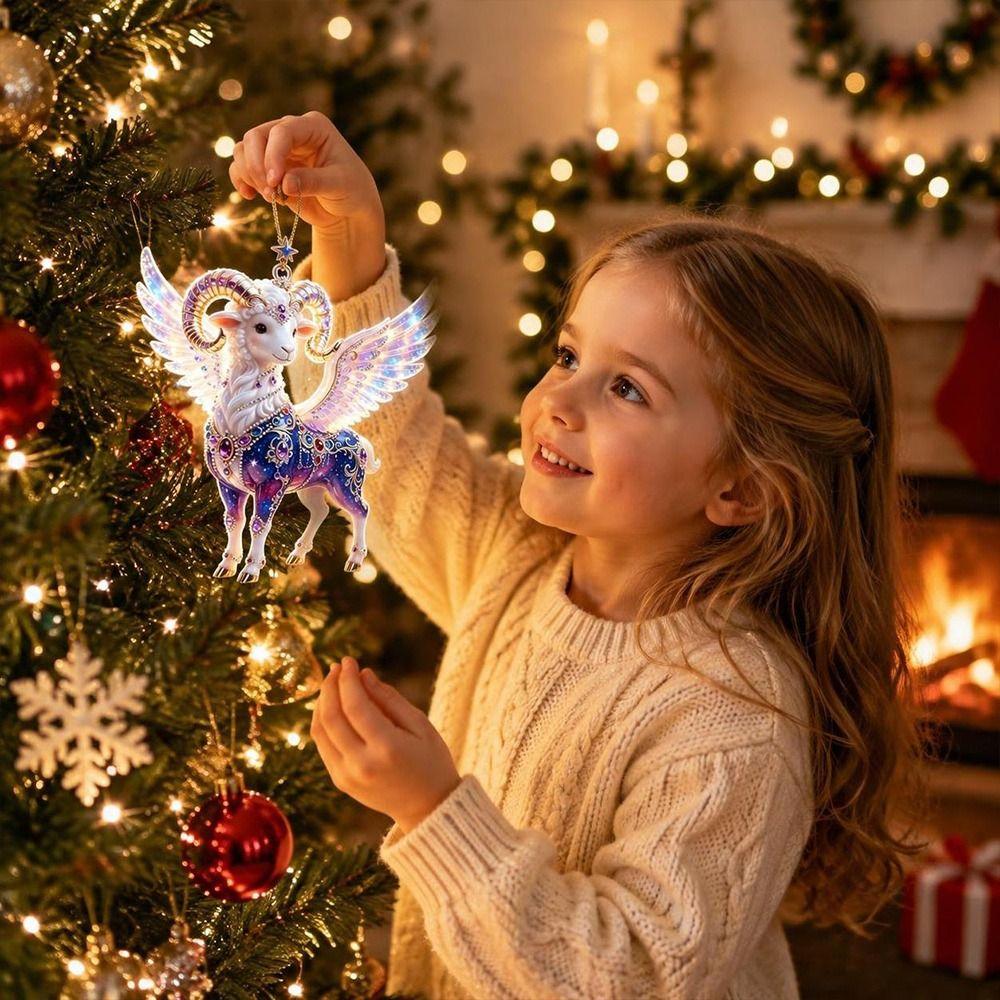 Shining Goat Hanging Ornament Artificial Rhinestone Animal Hanging Decoration Backpack Decoration