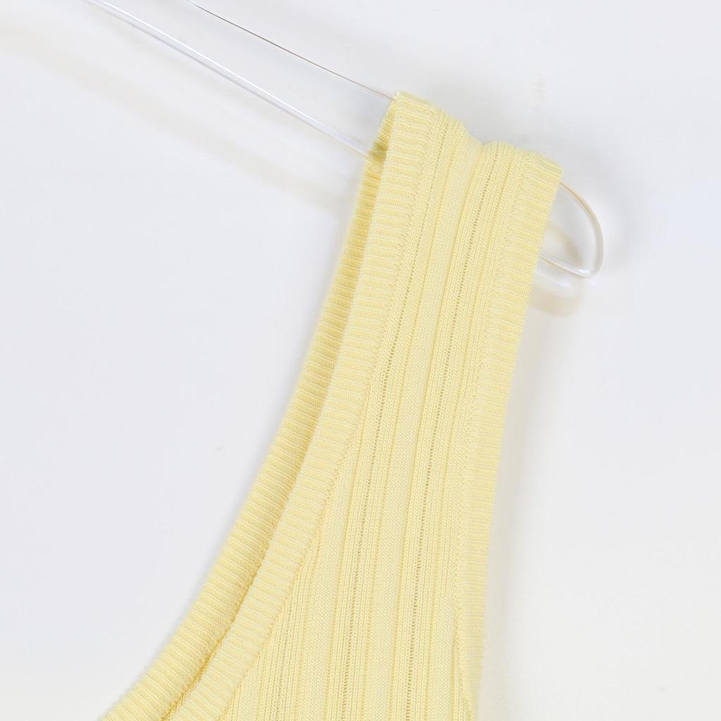 2025 Sommer Sexy Taillenbetontes Ärmelloses Spaghetti-Träger Strickkleid für Damen