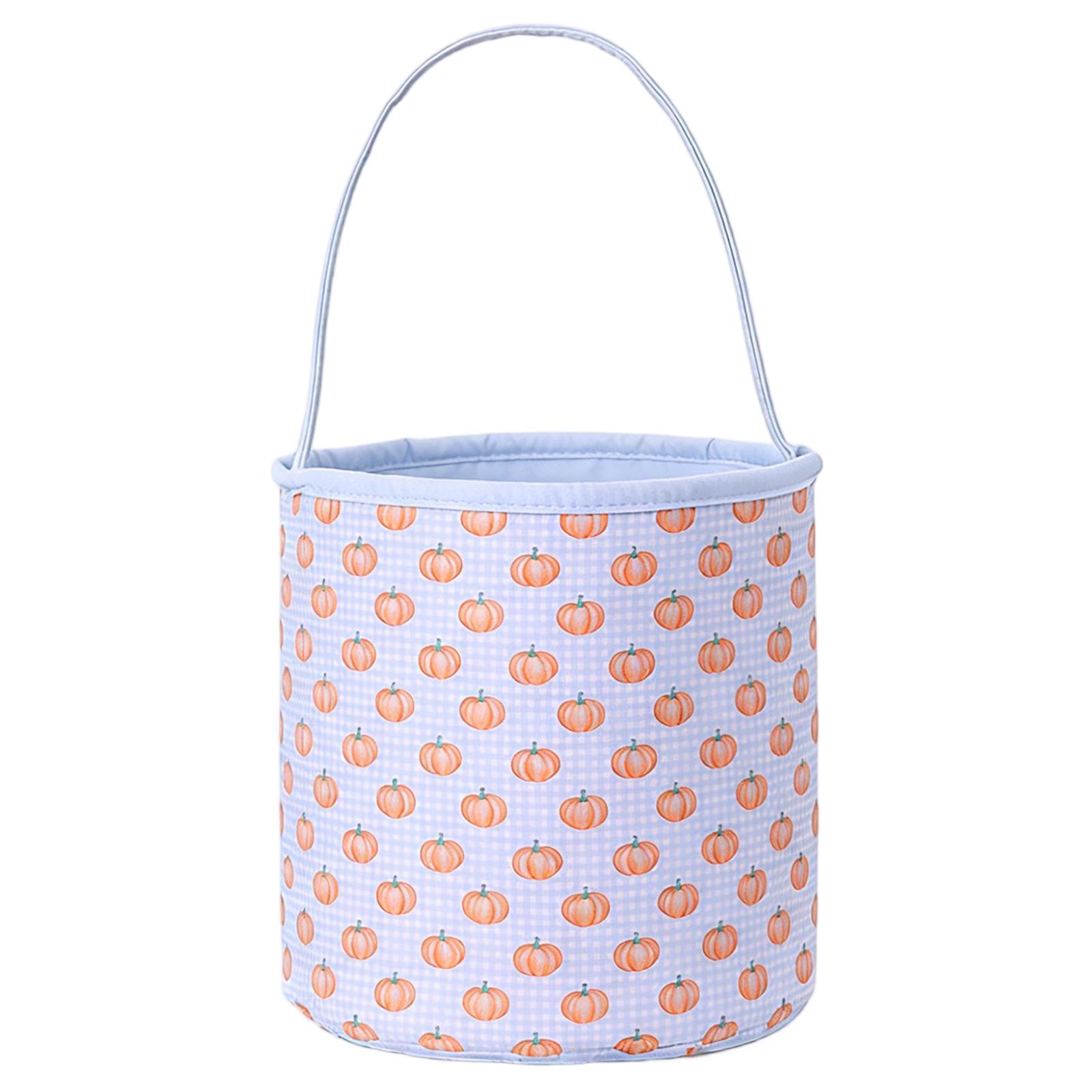 

Easter Seersucker Basket With Painted Eggs, Halloween Decorations, Children s Candy Gift Basket One Size