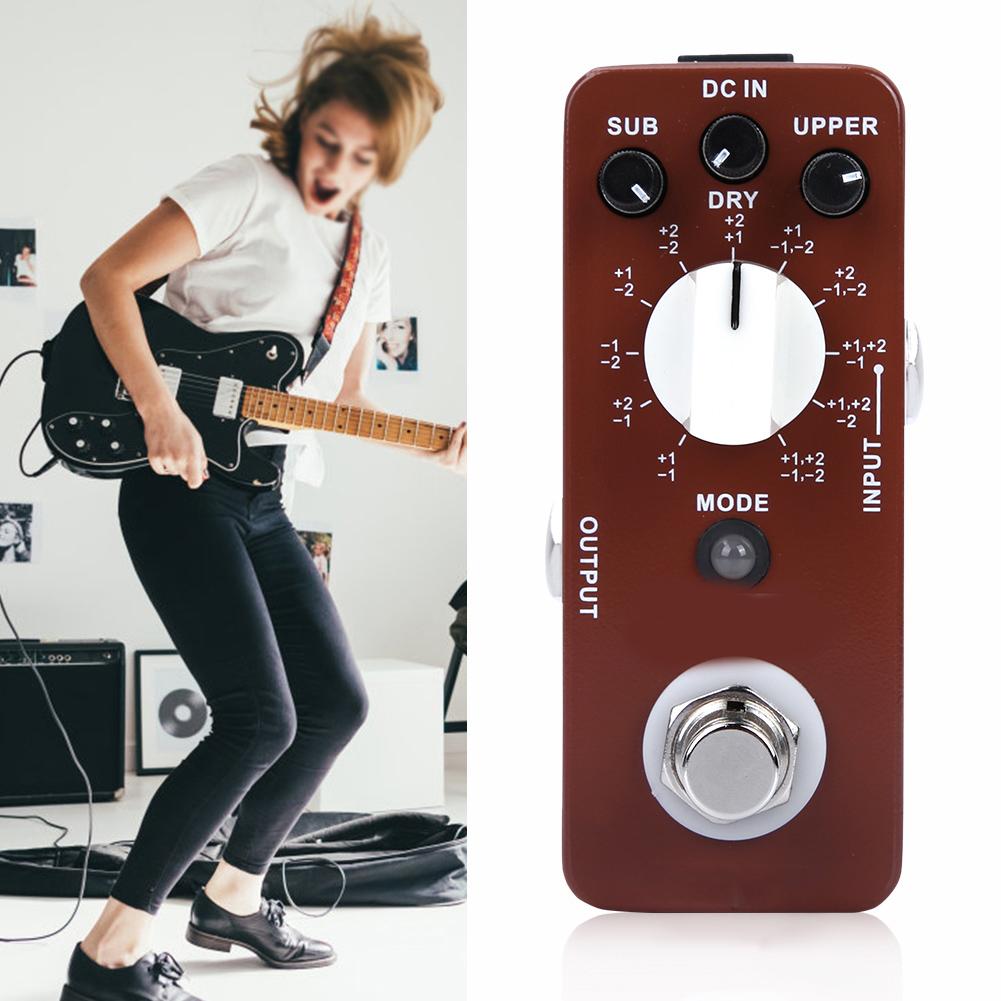 DC 9V 128mA Full Metal Shell Mini Octave Guitar Effect Pedal 11 Octave Modes True Bypass