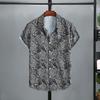 Men Beach Shirt Floral Print Lapel Loose Soft Single-breasted Chest Pocket Short Sleeves