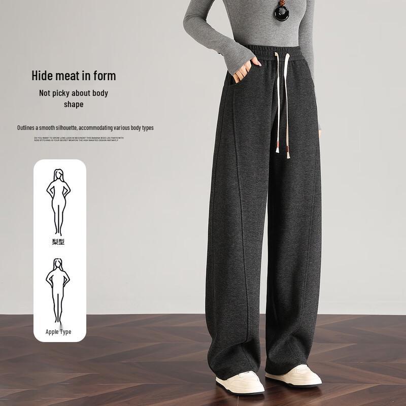 Women's Wool Blend Wide-Leg Casual Pants